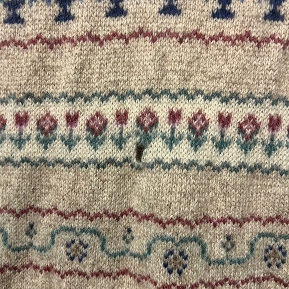 Vintage Eddie Bauer Wool Fair Isle Sweater Vest L - Picture 4 of 6